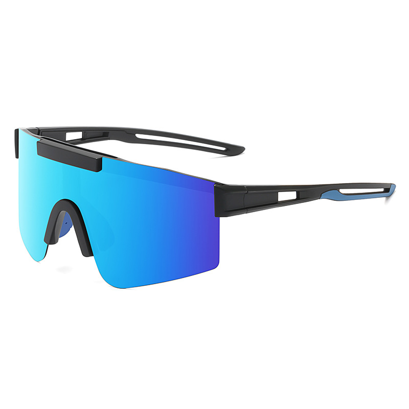 V888-ELOSUNG32196-202506051741-00 Blue Lenses With Black Temples Ultra-Light Polarized Sports Sunglasses - Wraparound Shield Design for Cycling & Outdoor Performance - Image 1