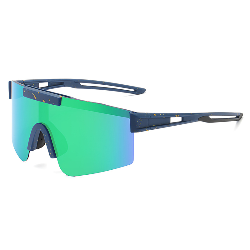 V888-ELOSUNG32198-202506051741-00 Green Lenses With Black Temples Ultra-Light Polarized Sports Sunglasses - Wraparound Shield Design for Cycling & Outdoor Performance - Image 1