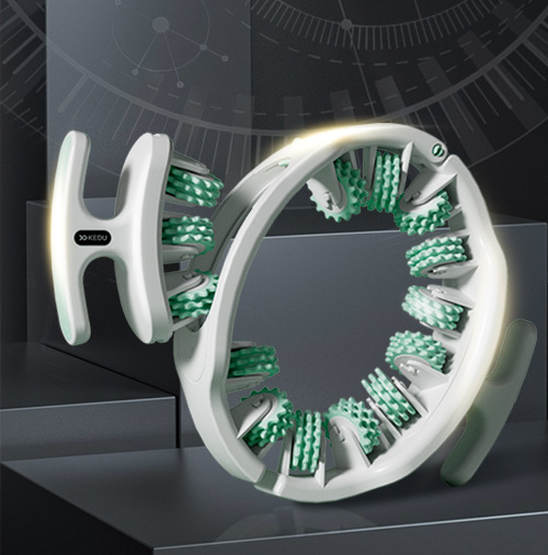 V888-ELOSUNG32214-202506051745-00 Green and White Adjustable 3D Leg & Body Roller Massager - Deep Tissue Muscle Relief for Thighs, Calves, Arms - Fascia & Cellulite Tool with Detachable Handles - Image 1