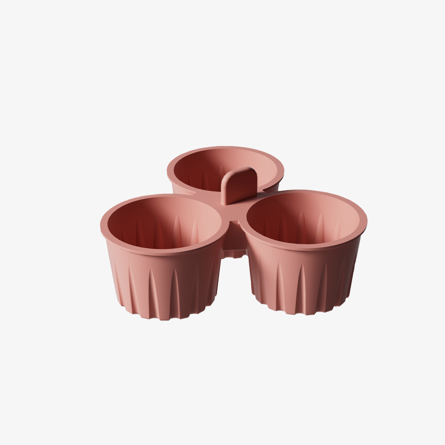 V888-ELOSUNG32261-202506061830-00 2 Pcs Pink 3-Compartment Silicone Bowl - BPA-Free, Microwave & Air Fryer Safe for Eggs, Baking & Food Storage - Image 1