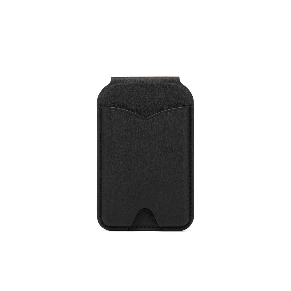 V888-ELOSUNG32346-202506101845-00 Black Chic MagSafe Wallet with Mirror & Stand - PU Leather Card Holder for iPhone 12-16 Series - Image 1