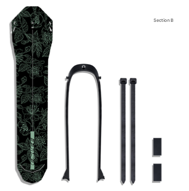 V888-ELOSUNG32473-202506191153-00 Style B Black and Green Lightweight Bicycle Rear Mudguard - Adjustable PP5 Fender for MTB, Road & Folding Bikes (NOT for V-Brakes) - Image 1