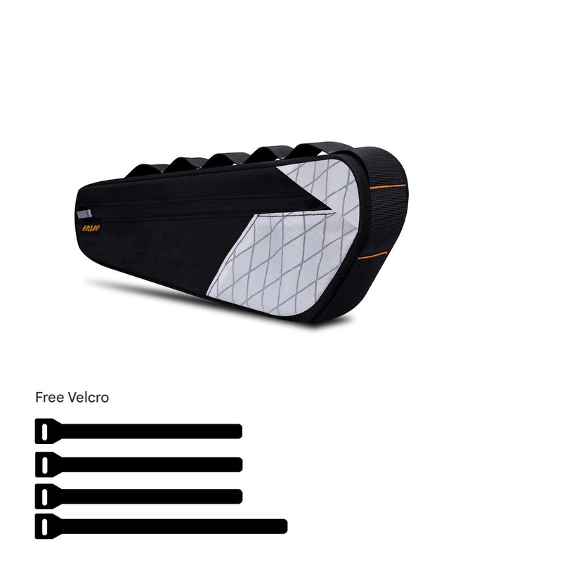 V888-ELOSUNG32493-202506191233-00 Black and White Waterproof Bicycle Frame Bag - 2.5L Slim Top Tube Storage Pouch for Cycling Essentials - Image 1