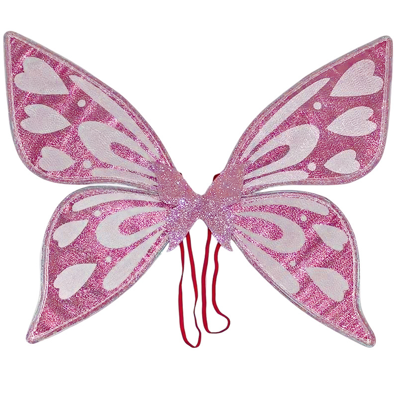 V888-ELOSUNG32534-202506191046-00 Pink Sparkling Fairy Wings - Lightweight Glitter Butterfly Costume Accessory for Kids & Adults - Image 1