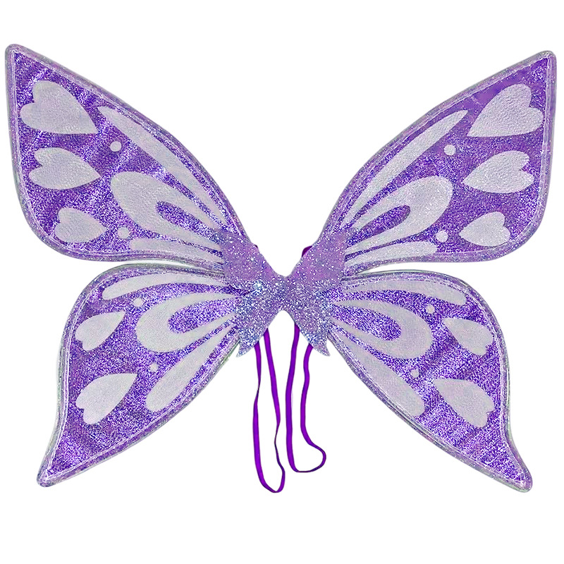 V888-ELOSUNG32537-202506191110-00 Purple Sparkling Fairy Wings - Lightweight Glitter Butterfly Costume Accessory for Kids & Adults - Image 1
