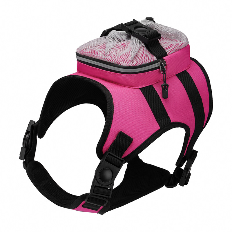 V888-ELOSUNG32551-202506191125-00 Size L Black and Pink Ultimate Dog Harness Vest with Backpack - Padded, Reflective & Adjustable for Medium to Large Breeds - Image 1