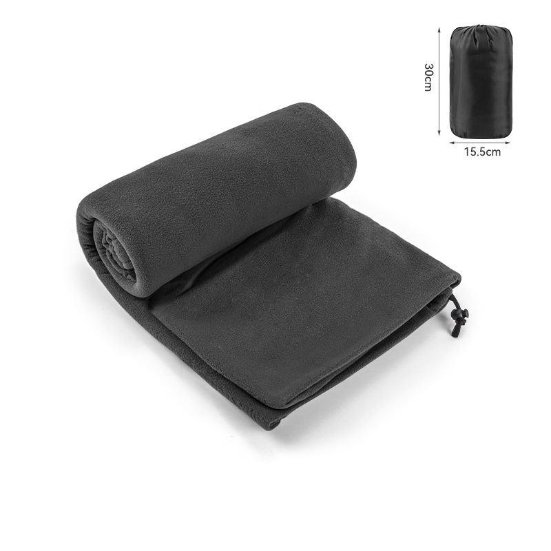 Dark Grey Versatile Double-Sided Fleece Bag Liner - Lightweight & Portable Travel Blanket for Camping & Outdoors