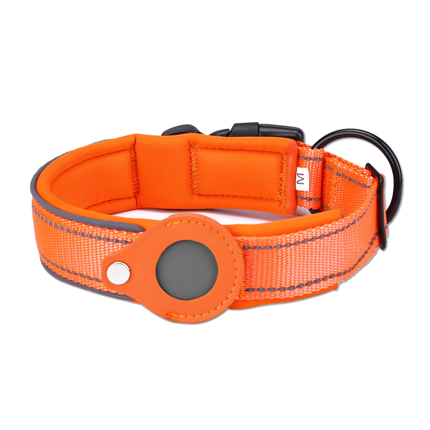 V888-ELOSUNG32683-202506301130-00 Size S Orange Reflective Adjustable Anti-Lost Pet Collar (For Apple AirTag - Collar Only, Tracker Not Included) - Image 1
