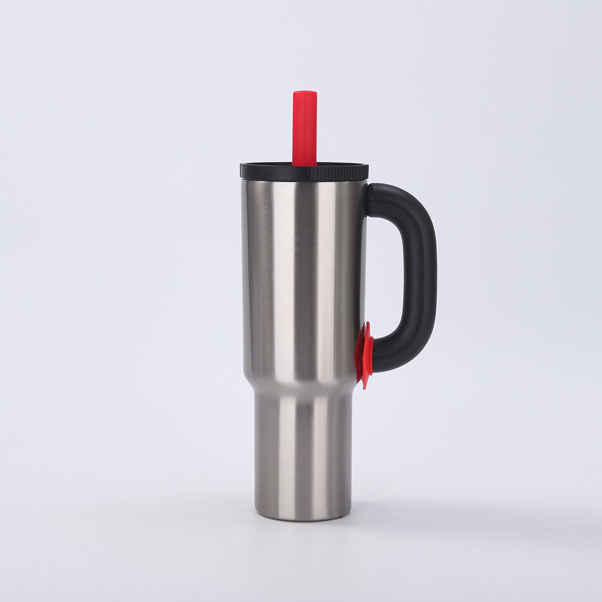 V888-ELOSUNG33015-202505261623-00 Natural Steel 40oz Macron Stainless Steel Insulated Tumbler with Handle and Straw - 14.8 x 10.5 x 28 cm Large Capacity Car-Friendly Travel Mug - Image 1