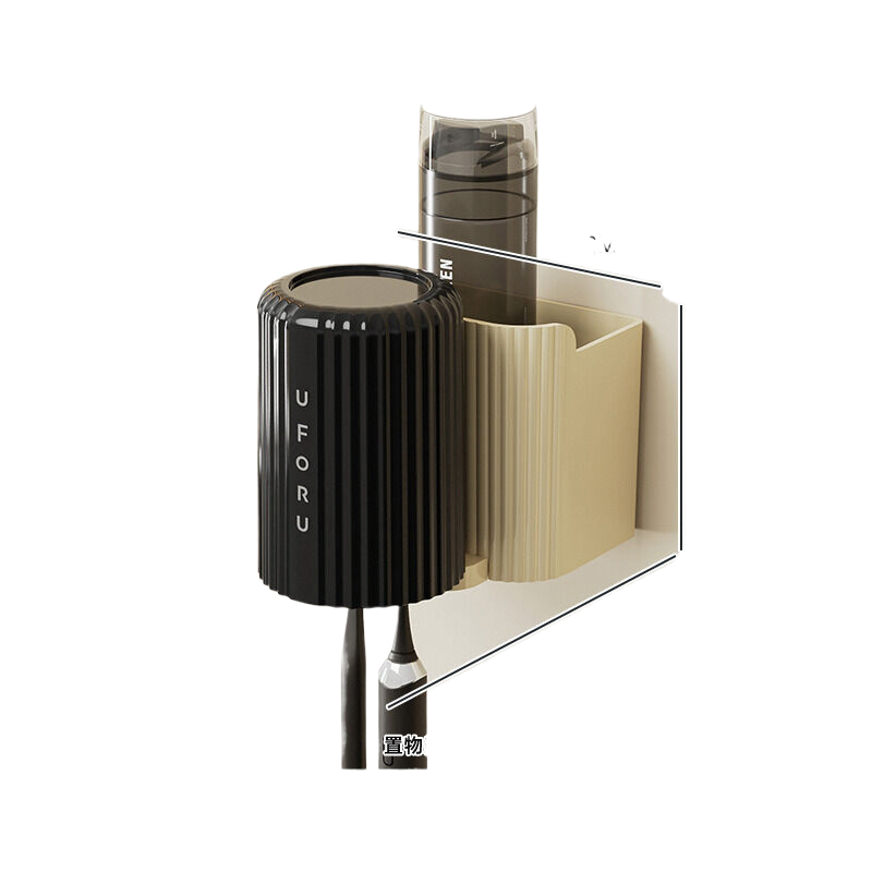 V888-ELOSUNG331-200132-00 Cream white tooth brush holder (1 set) 10cm * 11.5cm * 11cm - Image 1