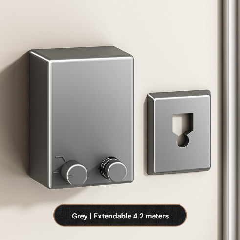 V888-ELOSUNG33159-202506051740-00 Grey Retractable Stainless Steel Clothesline - 4.2m Indoor and Outdoor Drying Solution - Image 1