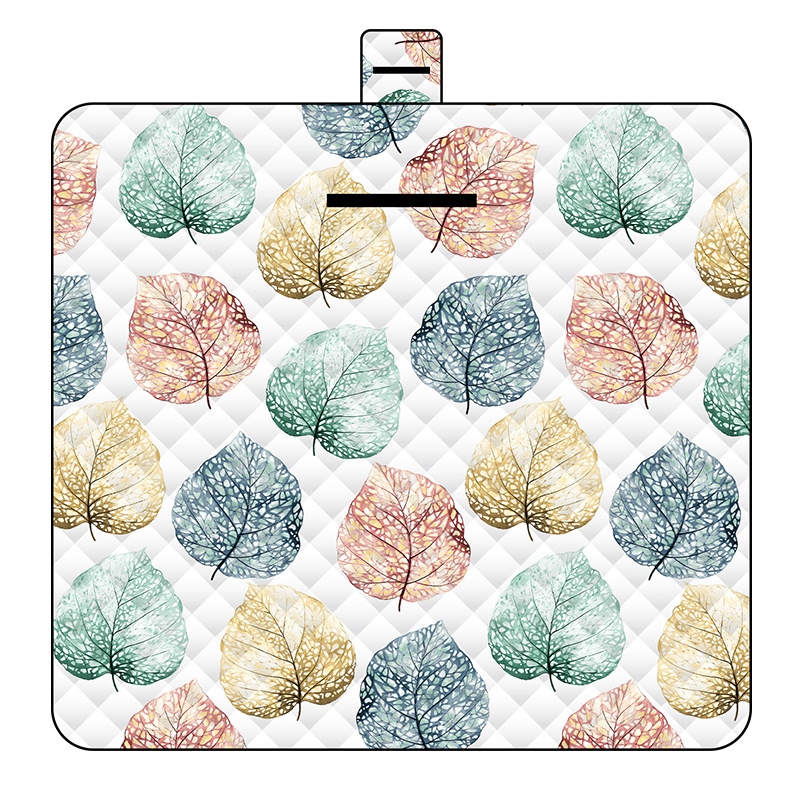 V888-ELOSUNG33233-202506101605-00 Leaves Thick Waterproof Foldable Picnic Mat - 150x200cm for Camping & Beach - Image 1