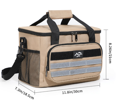 V888-ELOSUNG33261-202506111535-00 Beige Versatile Large-Capacity Picnic Insulated Bag - Detachable Shoulder Strap & Ice Pack - Image 1