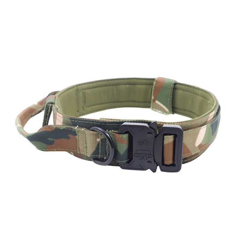 V888-ELOSUNG33527-202506301130-00 XL Camouflage Tactical Dog Collar - Heavy Duty Nylon Pet Collar for Medium & Large Dogs, Adjustable (3.8cm Width) - Image 1