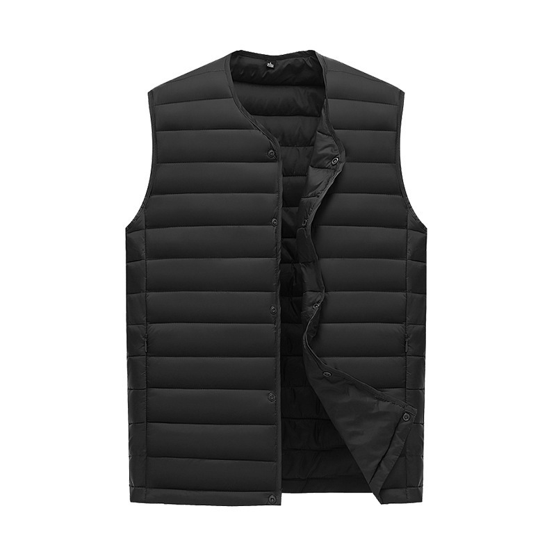 V888-ELOSUNG33594-202506301125-00 XXL Black Men's Lightweight Quilted Puffer Vest - Ideal Sleeveless Jacket for Winter Layering - Image 1