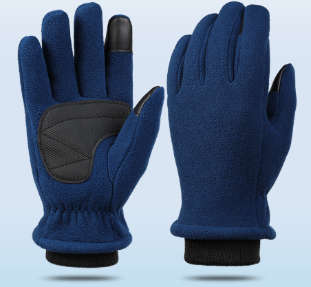 V888-ELOSUNG33675-202507041031-00 XS Navy Blue Winter Fleece Touchscreen Gloves - Warm & Water-Repellent for Cycling & Outdoor Sports - Image 1
