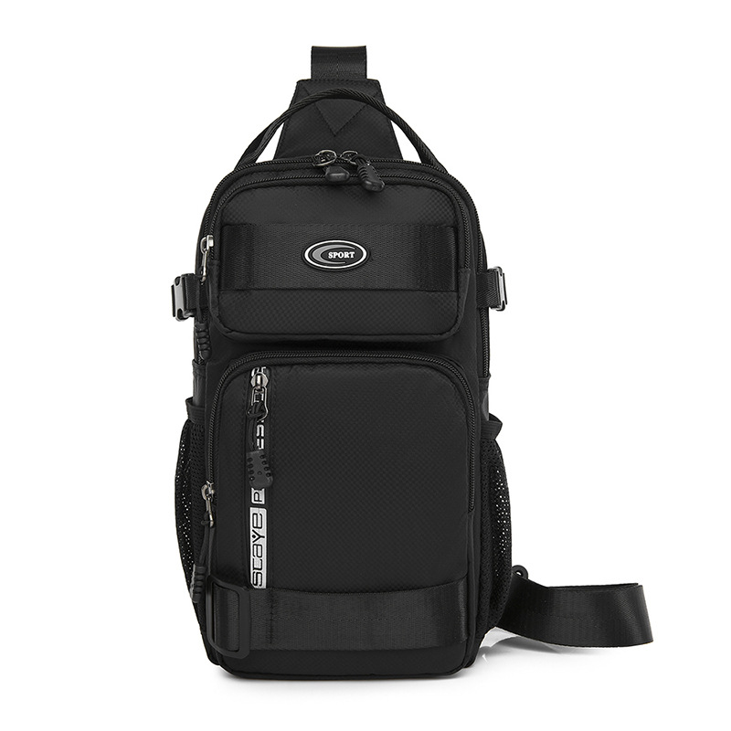 V888-ELOSUNG340658-202506051902-00 Black Stylish Multi-Functional Men's Chest Bag - Lightweight Crossbody Sling Pack - Image 1