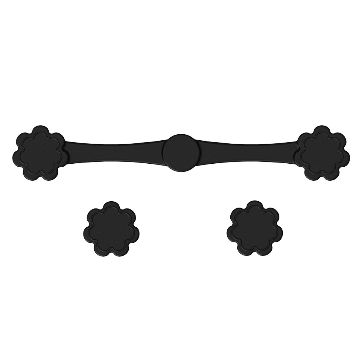 V888-ELOSUNG34078-202506061525-00 4piece Black small flower Magnetic Silicone Clips - Food-Grade High-Temperature Air Fryer Paper Liner Holders - Image 1