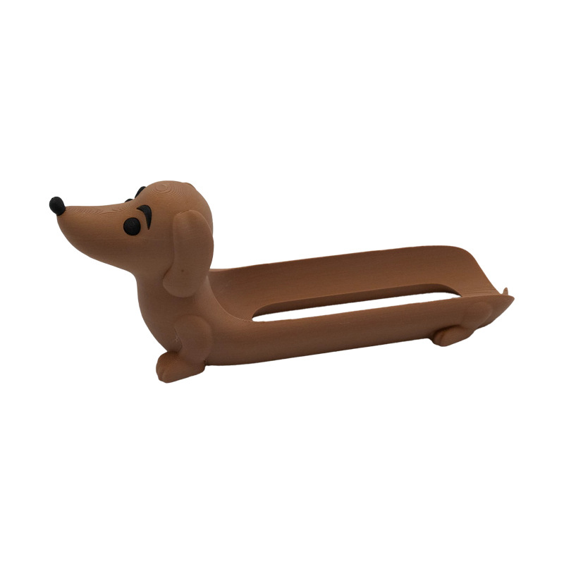 V888-ELOSUNG34080-202506061827-00 Dark Brown Creative Dachshund Hot Dog Tray - Cute Dog-Shaped Sandwich Holder with 3D Decor - Image 1