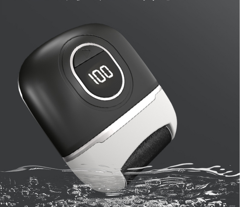 V888-ELOSUNG34110-202506091300-00 Black Smart Digital Electric Foot File - Automatic Dead Skin Remover - Image 1