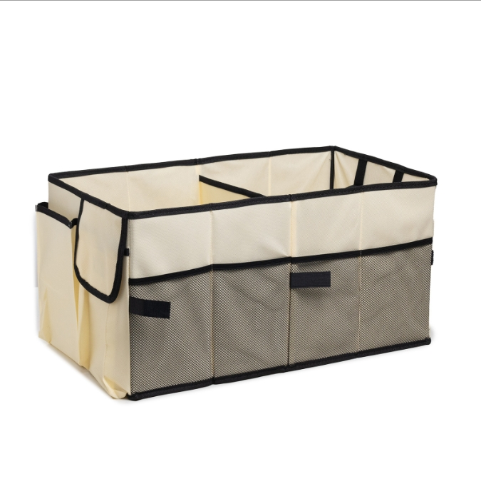V888-ELOSUNG34117-202506111515-00 Off white Car Trunk Storage Box - Foldable Organizer - Image 1