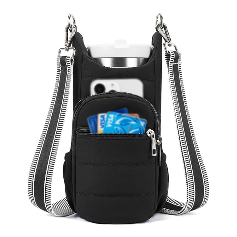 V888-ELOSUNG342545-202506241145-00 Black Women's Crossbody Water Bottle Bag-Perfect for Hiking and Cycling - Image 1