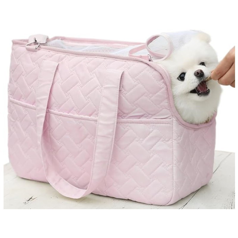 V888-ELOSUNG34278-202506250940-00 Pink Fashionable Pet Carrier Bag - Stylish Handbag for Cats and Small Dogs - Image 1