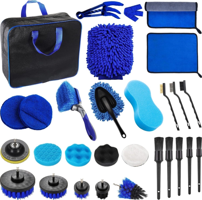 V888-ELOSUNG34343-202507021036-00 29-Piece set Ultimate Car Detailing Kit - Drill Brush & Polishing Pad Set for Car Interior, Wheels, and Exterior Cleaning - Image 1