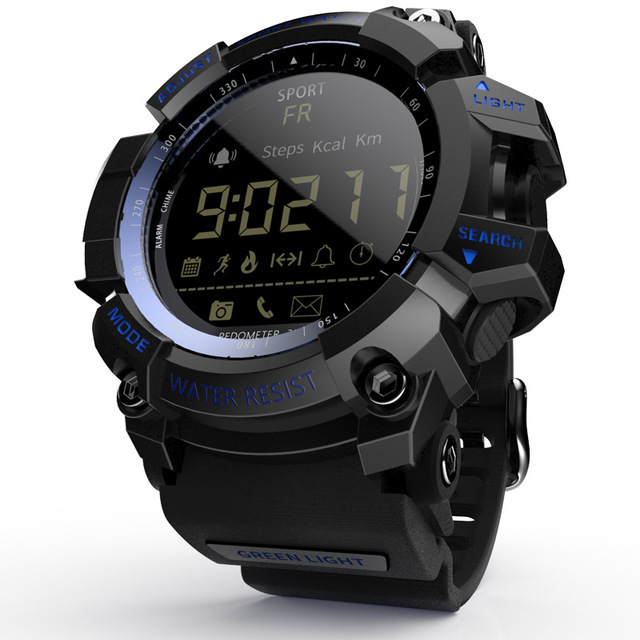 V888-ELOSUNG35093-202506241200-00 Rugged Sports Smartwatch - 50M Waterproof, 24H 3D Pedometer, Bluetooth Notifications & Long Battery Life(Black with blue text) - Image 1