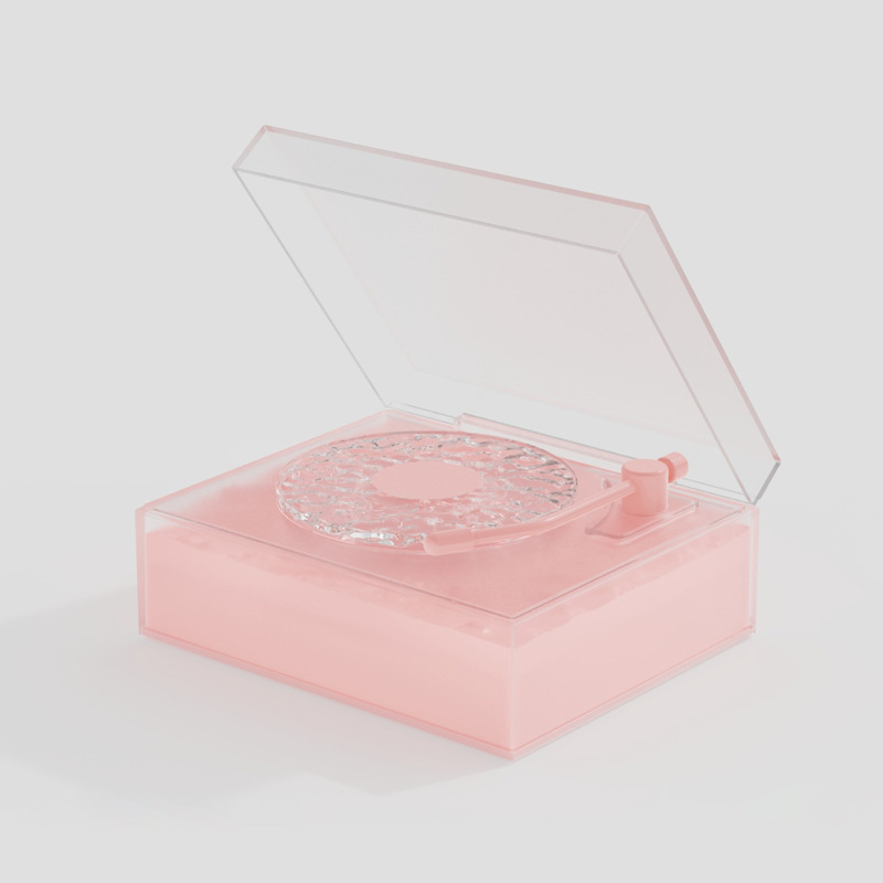 V888-ELOSUNG35200-202506241054-00 Retro Vinyl Bluetooth Speaker with Water Ripple Light Projection & 360 Surround Sound(pink) - Image 1