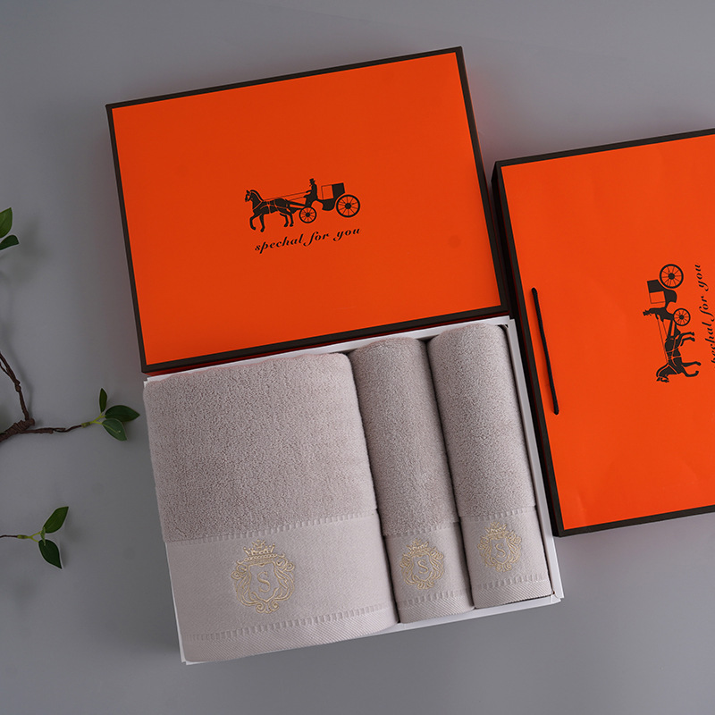 V888-ELOSUNG35215-202506241108-00 Premium Absorbent Cotton Towel Set - Soft Bath & Hand Towels with Double-Sided Plush(light gray) - Image 1