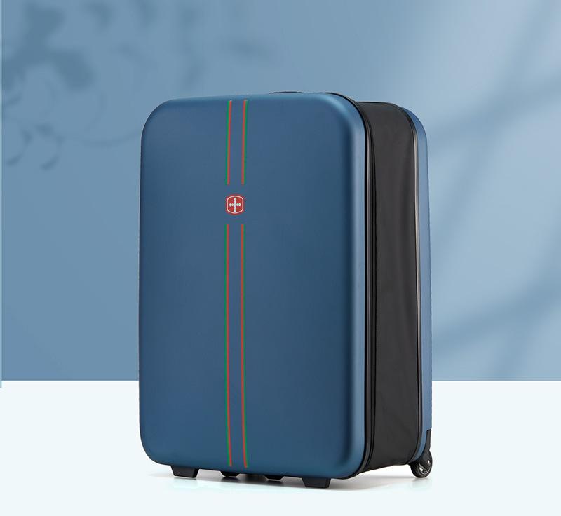 V888-ELOSUNG35242-202506241130-00 Compact Expandable Foldable Luggage - Reinforced Alloy Handle & Silent Wheels(dark blue) - Image 1