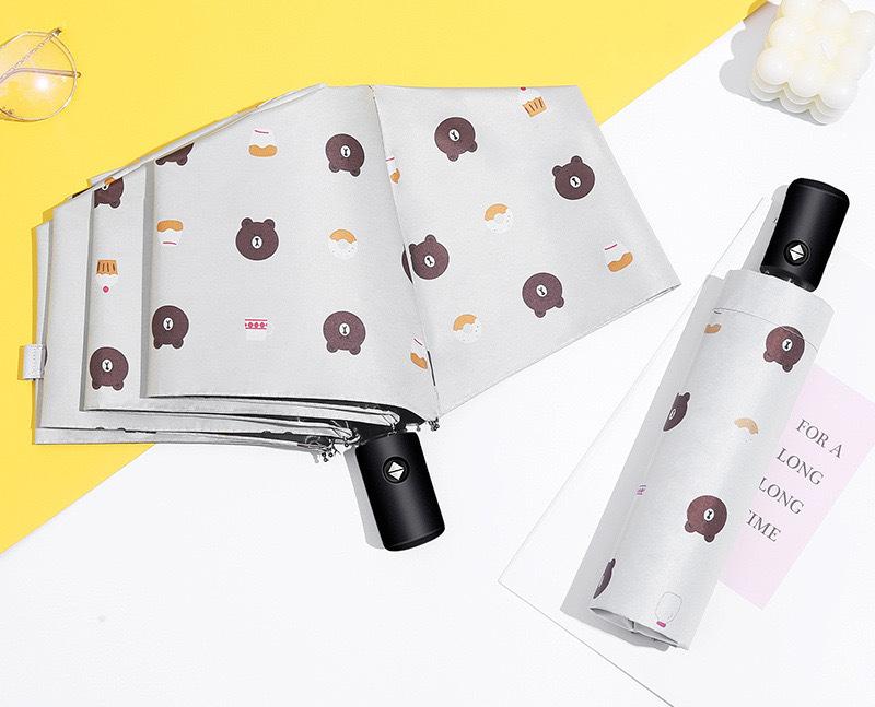 V888-ELOSUNG35280-202506241147-00 Auto Open/Close 8-Rib Sun & Rain Umbrella - 98cm UV Protection Canopy(white) - Image 1