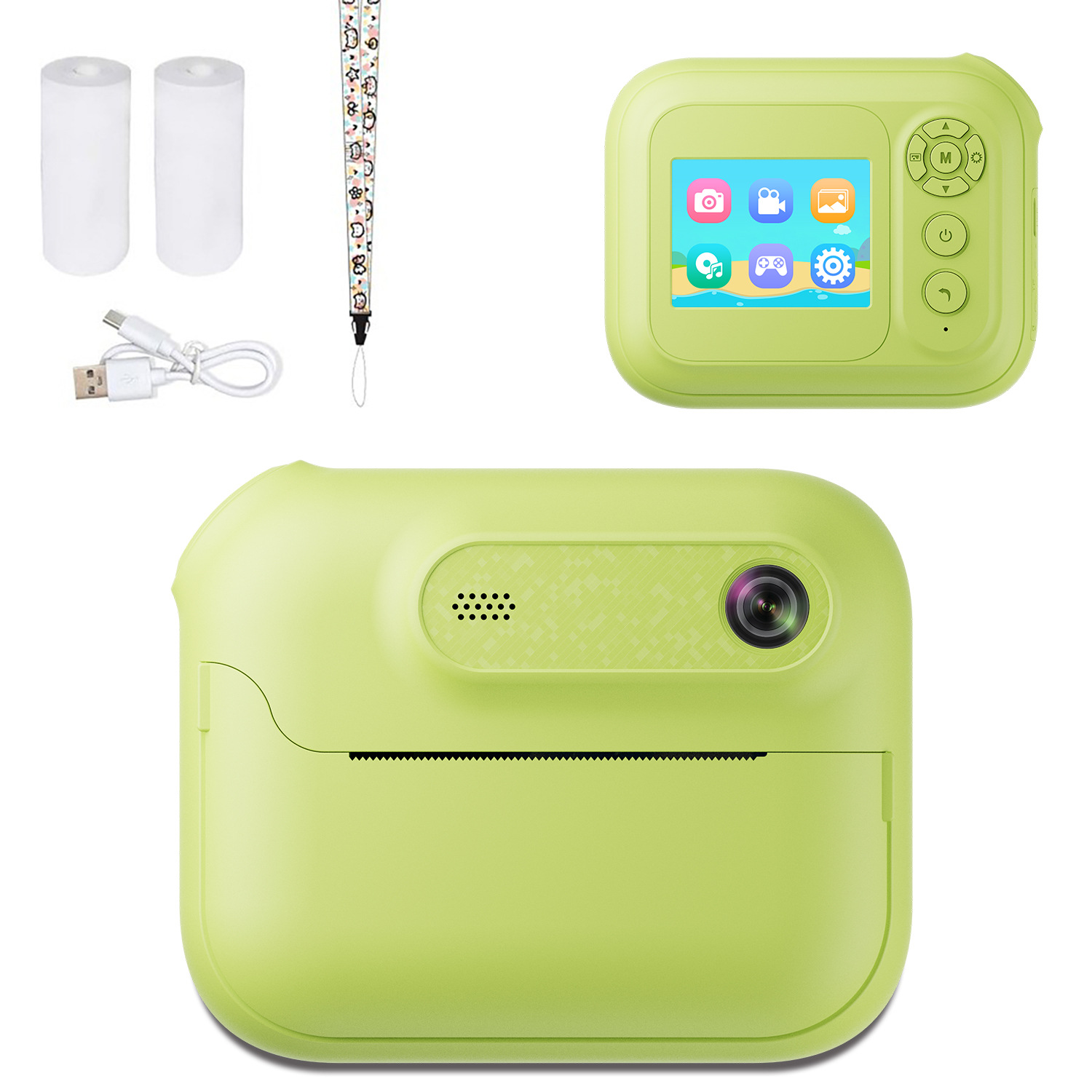 V888-ELOSUNG35312-202506251013-00 Kids Multi-Functional Camera Toy - Instant B&W Printing & Creative Stickers(yellow) - Image 1