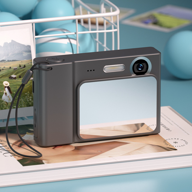 V888-ELOSUNG35516-202507021031-00 48MP Digital Camera for Kids & Beginners - 1080P Vlogging, 8x Zoom, Filters & Games(black) - Image 1