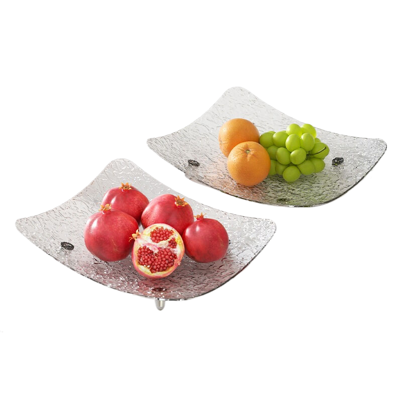 V888-ELOSUNG614-202003-00 Two transparent water ripple trays 32 * 25 * 6cm - Image 1