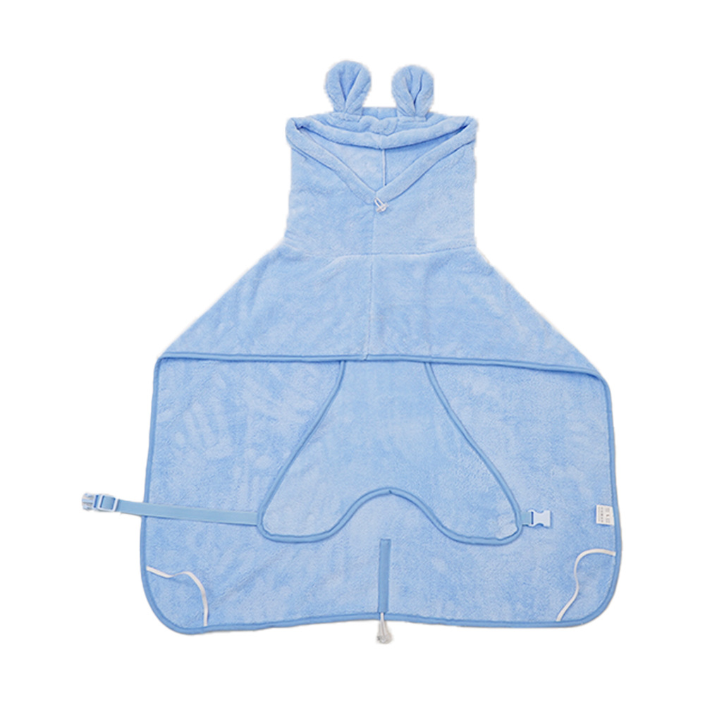 V888-EOSUNG31015-202505191142-00 Blue Hooded Dog Bathrobe - Super Absorbent, Adjustable Fit, Cozy Pet Towel (Size : M) - Image 1