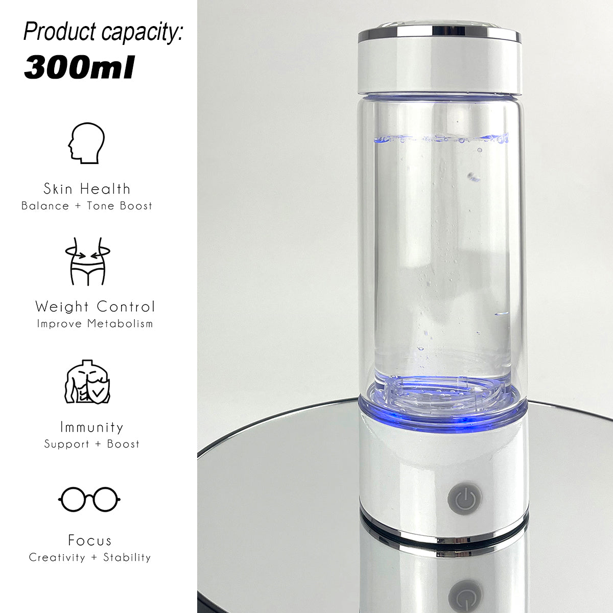 V891-ZY-H2BOTTLE-X1-208915-00 300ml H2 Hydrogen Water Bottle Alkaline Ionizer High compatibility AU - Image 1