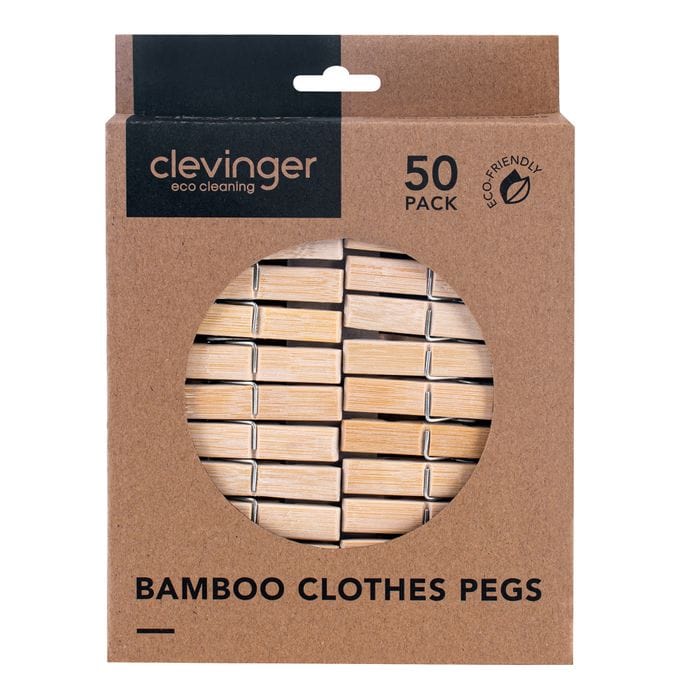 V915-CV0146-203558-00 Eco Bamboo Clothes Pegs 50 Pcaks - Image 1