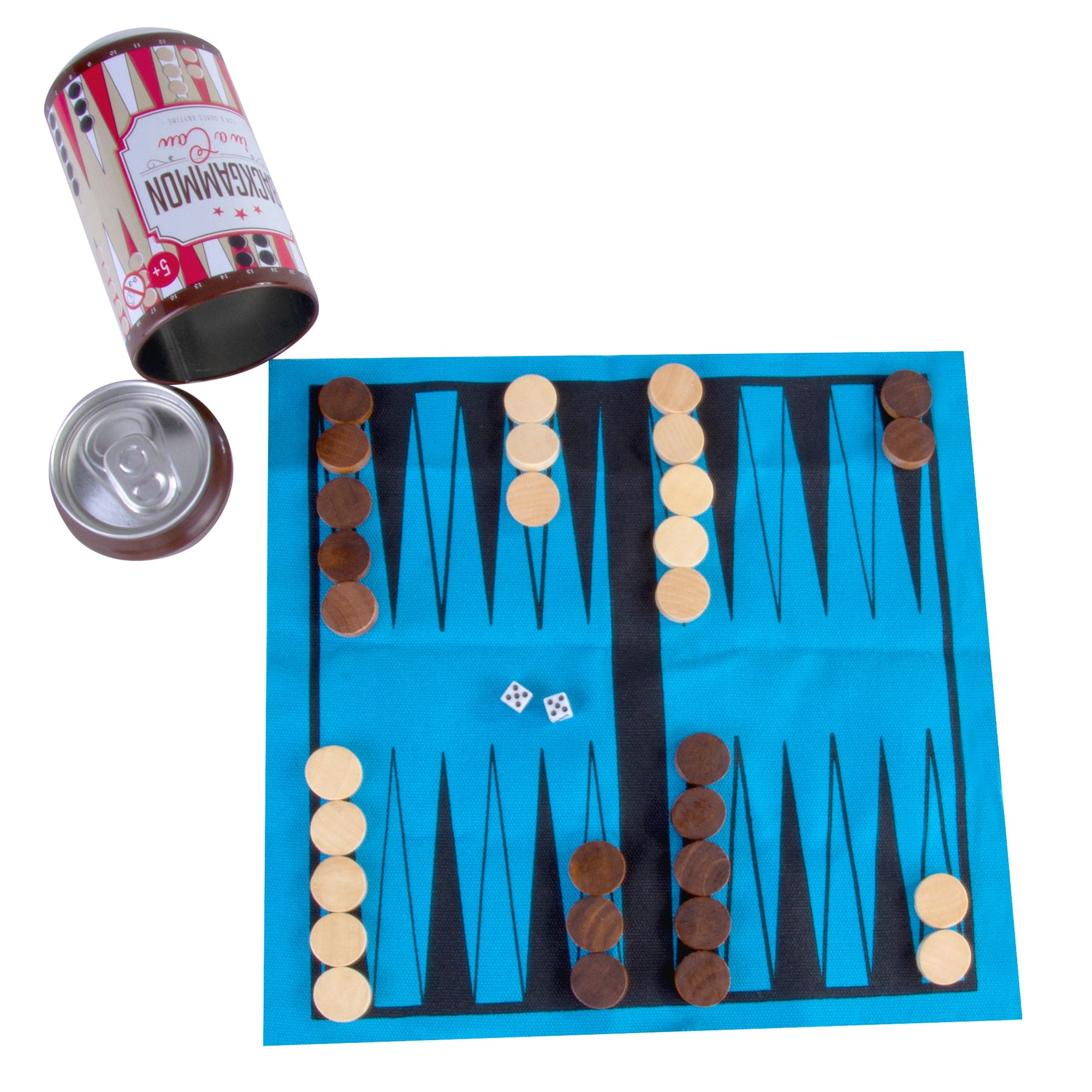 V915-GI0242-203925-00 Backgammon In a Can - Travel Board Game - Image 1