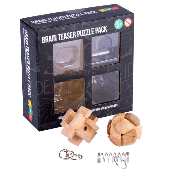 V915-GI0252-203480-00 Brain Storm Mini Brain Teaser Puzzle 4 Pack - Image 1