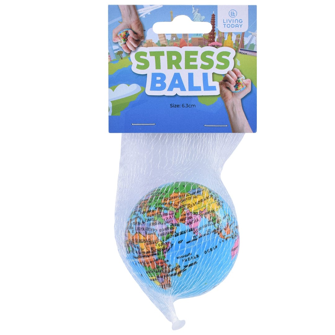 V915-GI0273-203641-00 LIVING TODAY Globe Stress Ball - Image 1