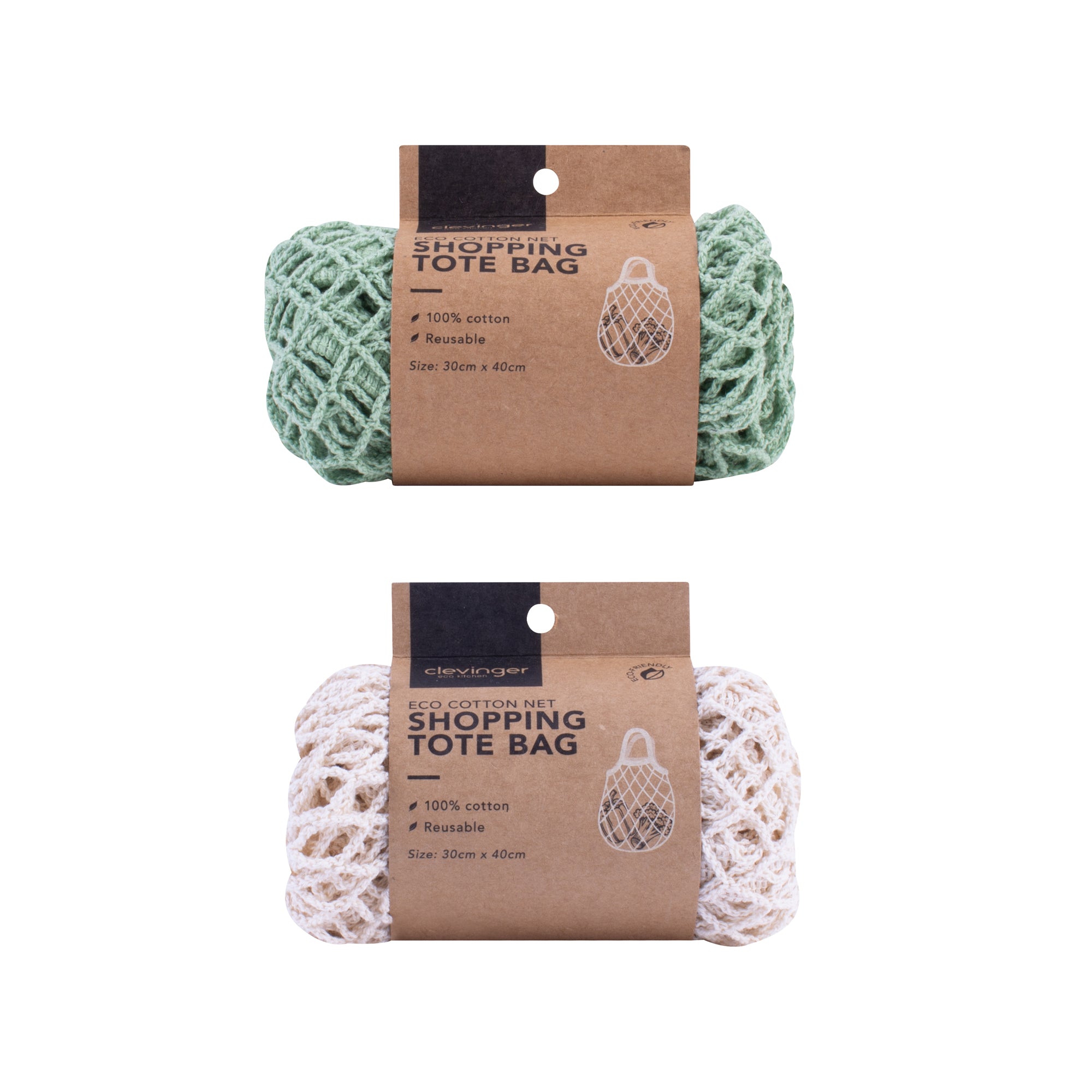 V915-HO0269X2-203828-00 Clevinger 2PK Eco Cotton Net Shopping Tote - Image 1