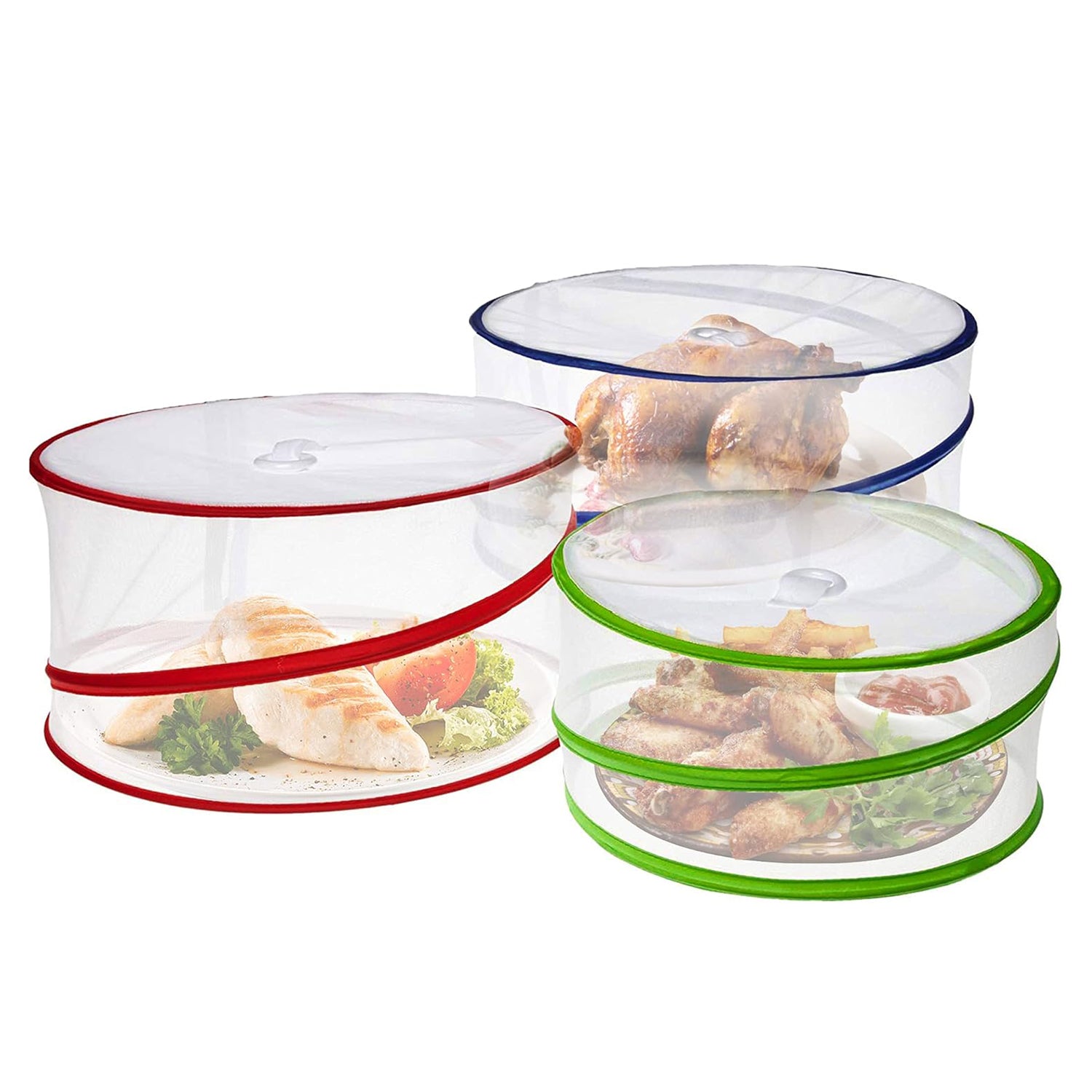 V915-KS0024-203701-00 Pop Up Food Covers, Mesh Fly Protection, Picnic Cover 3 Pack - Image 1