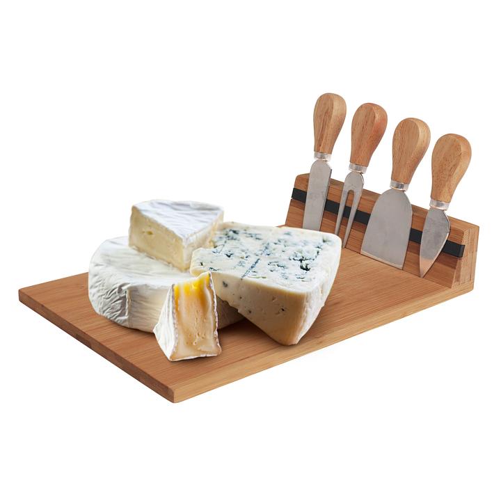 V915-KU0196-203766-00 Bamboo Cheese Board and Knife Set - Image 1