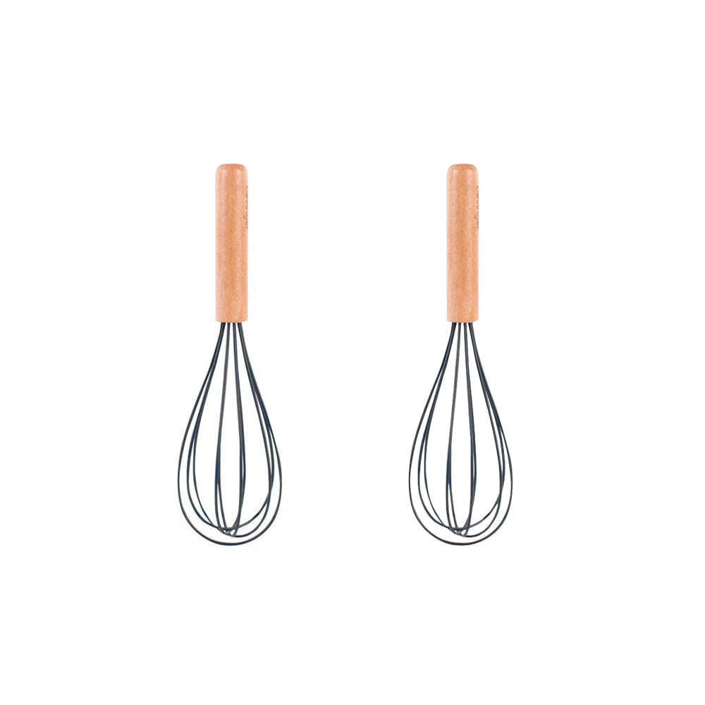 V915-KU0257X2-203858-00 2pcs Beechwood & silicone whisk charcoal - Image 1