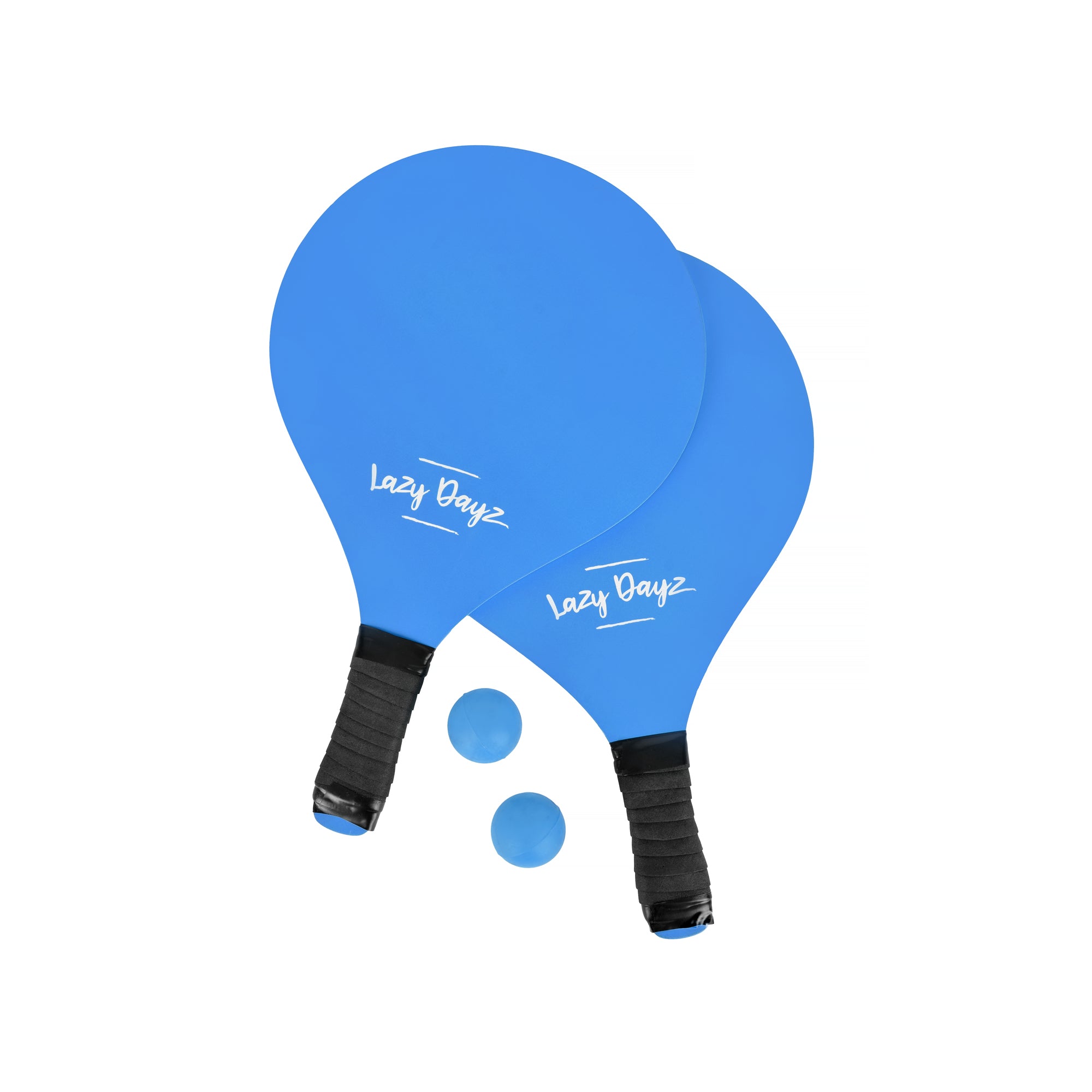 V915-LD0018-B-203372-00 Lazy Dayz Summer Wooden Beach Bats and 2 Balls Blue - Image 1