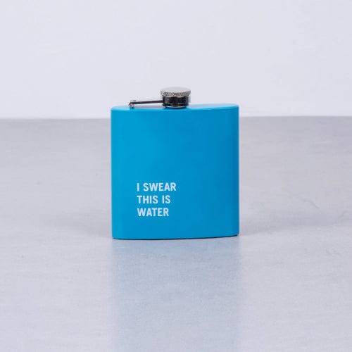 V915-LD0084-BL-204093-00 175ml Stainless Steel Hip Flask w Funny Quotes-Blue - Image 1
