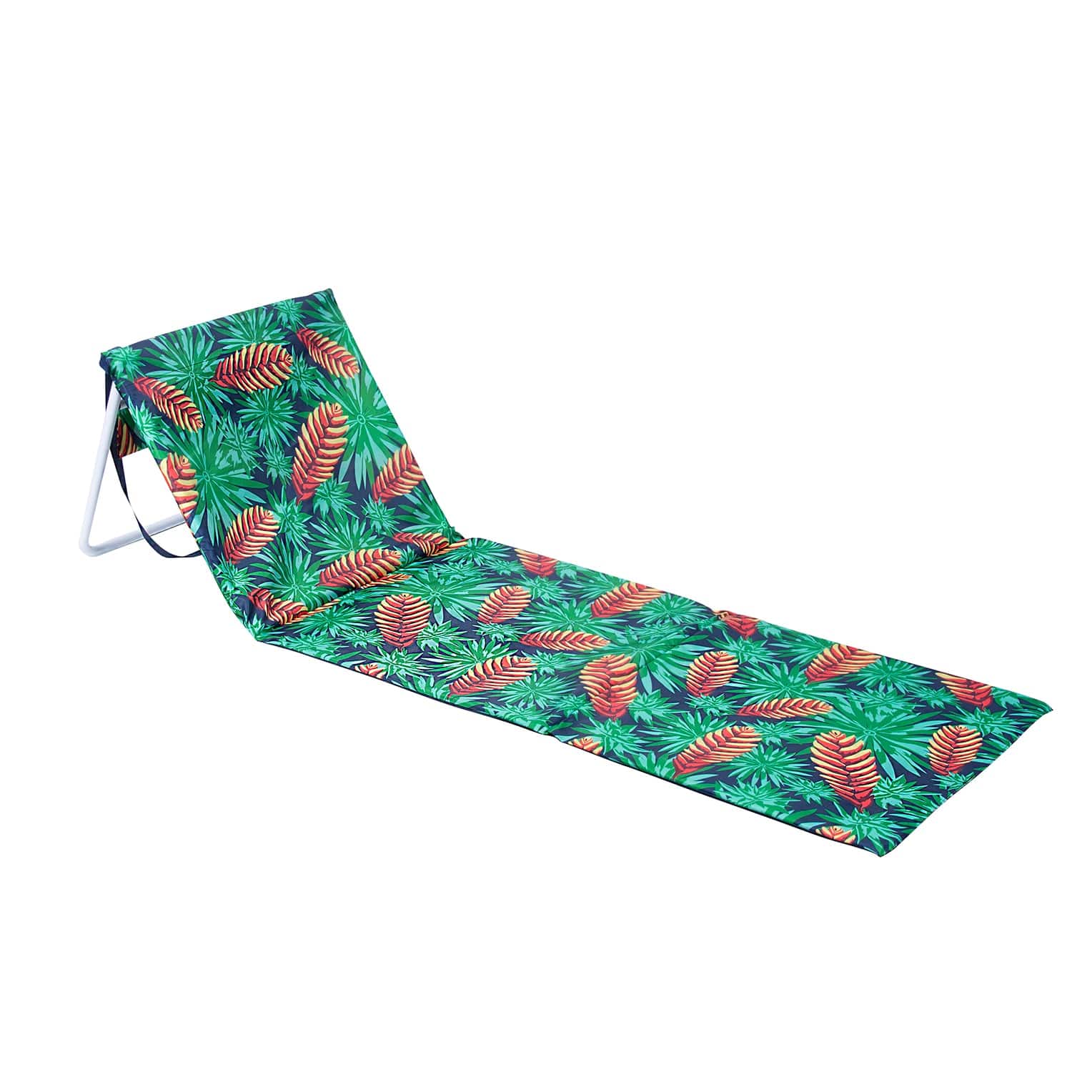 V915-LD0121-MO-203992-05 Lazy Dayz Fold Up Beach Lounger - Mossman - Image 1
