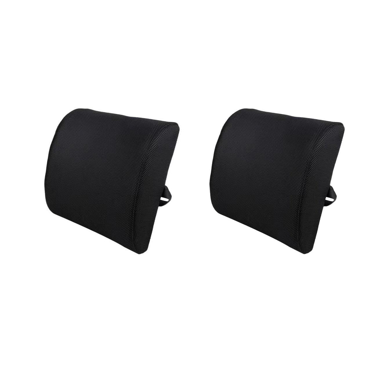 V915-MB0099X2-205391-00 2 Pack Memory Foam Lumbar Support Cushion with Black Cover - Image 1